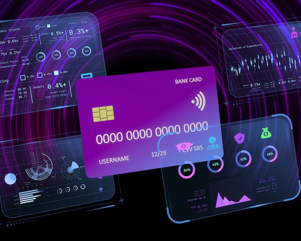 Stock image of bank card and financial imagery