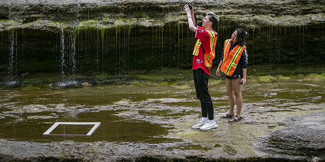 TCU art students participate in a Trinity River project