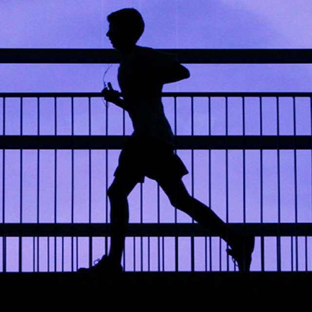 Runner on rec center track