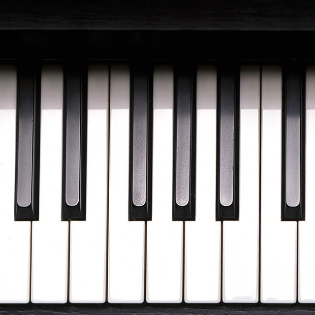 Close up of piano keyboard