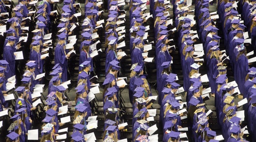graduates seating in arena