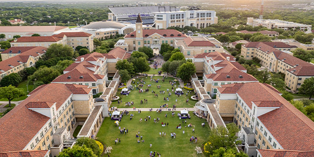 Aerial view of Campus Commons