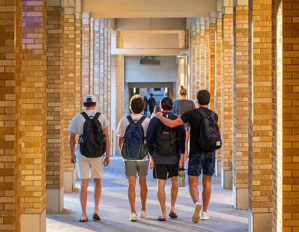Group of students walking together