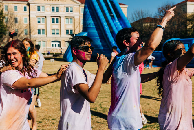 Holi celebration in the commons