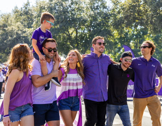 TCU fans decked out in purple