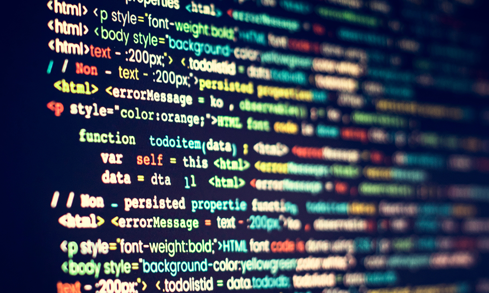 computer display showing lines of website code