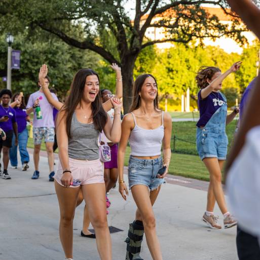 TCU Students walking 