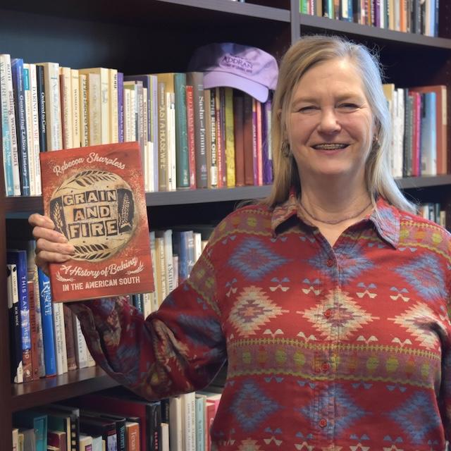 Rebecca Sharpless displays book