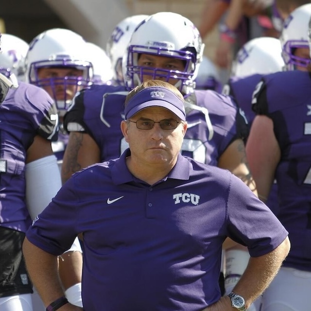 Gary Patterson with football players