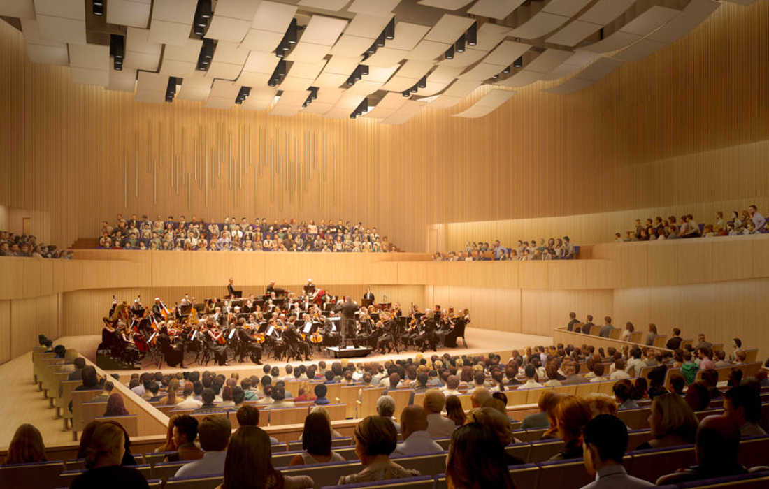  Artist’s rendering of the Van Cliburn Concert Hall at TCU (Courtesy of Bora Architects)
