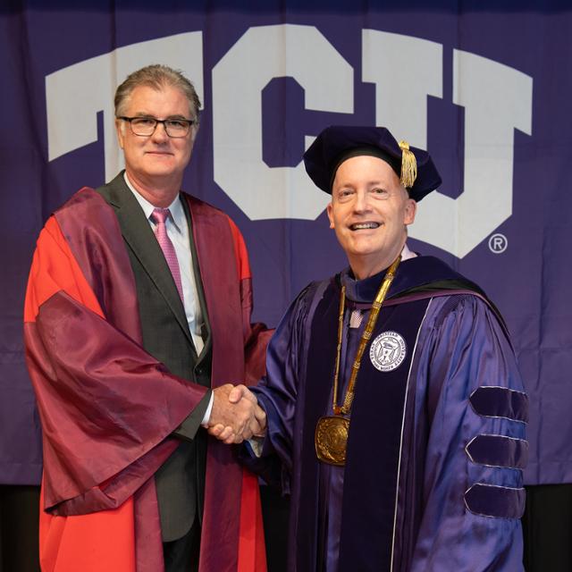 Photo of Mike Slattery and Chancellor Boschini