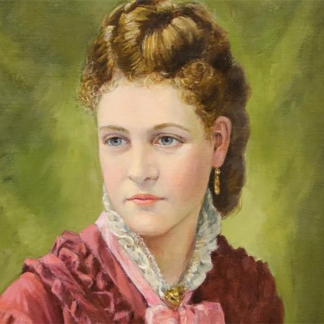 A painting of TCU library donor Mary Couts Burnett created in 1984 by Emily Guthrie Smith