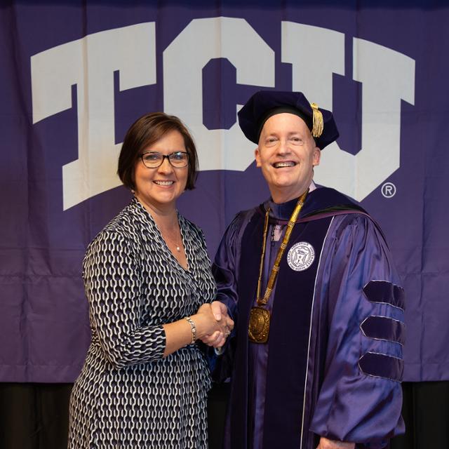 Photo of Susie Olmos-Soto and Chancellor Boschini