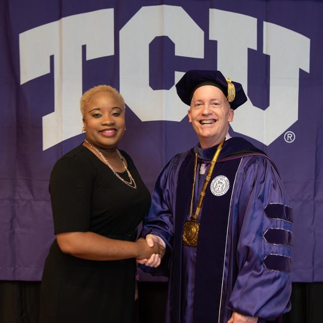 Photo of Timeka Gordon and Chancellor Boschini