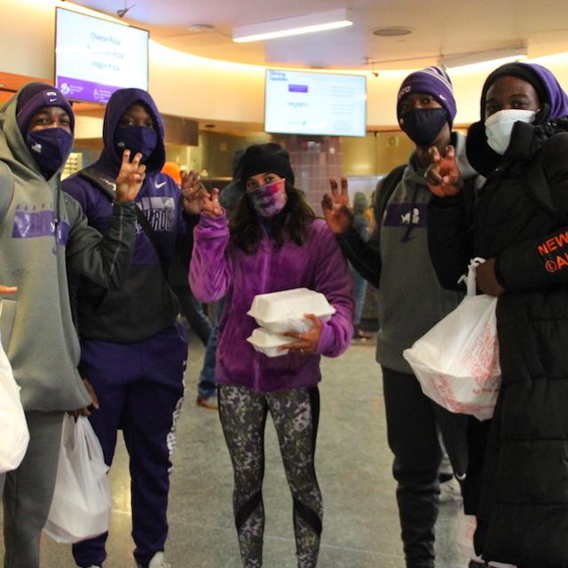Students in dining hall