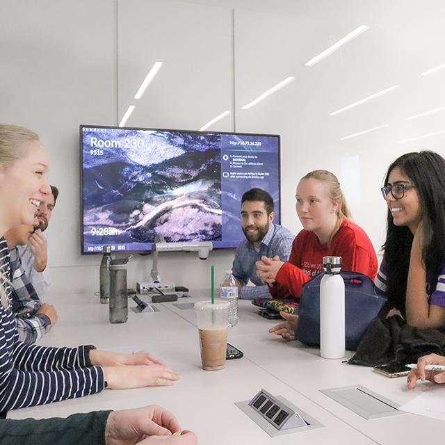 Medical students in study space