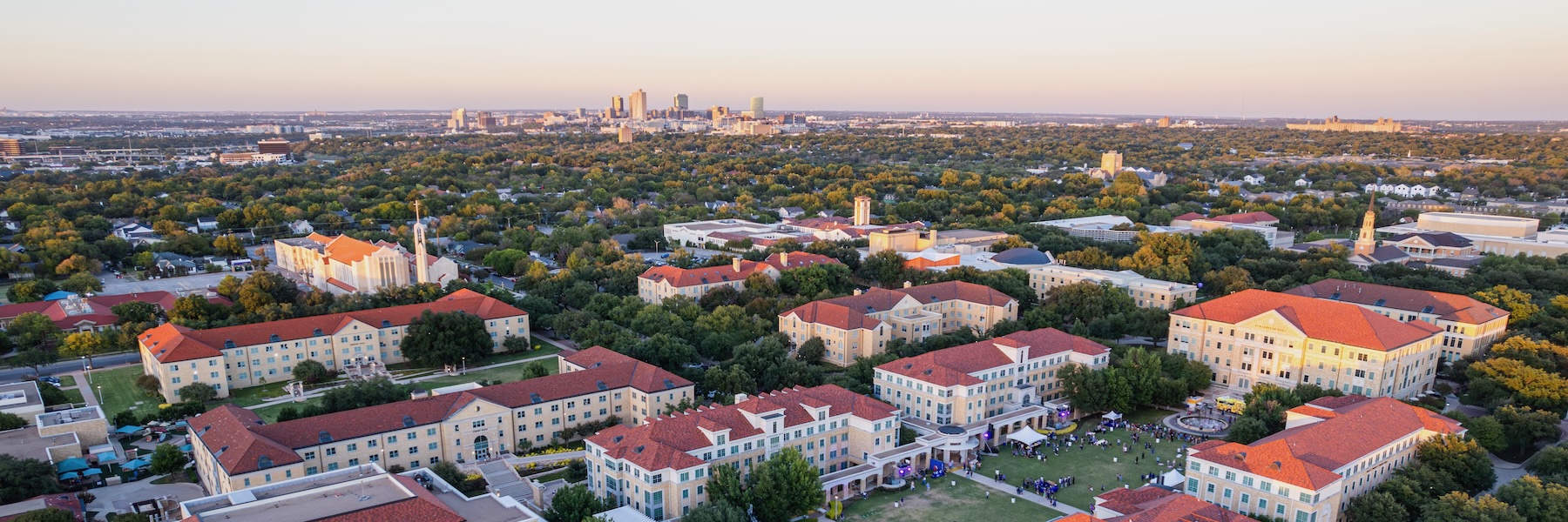 TCU campus aerial shot